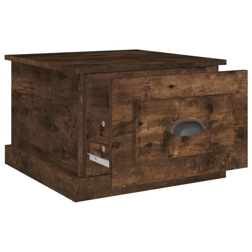 Tavolino da Salotto Rovere Fumo 50x50x35 cm Legno Multistrato 816253
