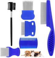 Set di 6 Spazzole per Animali in Acciaio Inossidabile con Denti Arrotondati - Strumento Professionale per Rimuovere Macchie di Lutto e Felting per Animali Piccoli