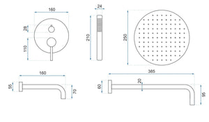 Set Da Vasca-doccia Da Incasso Rea Lungo Chrome + Box