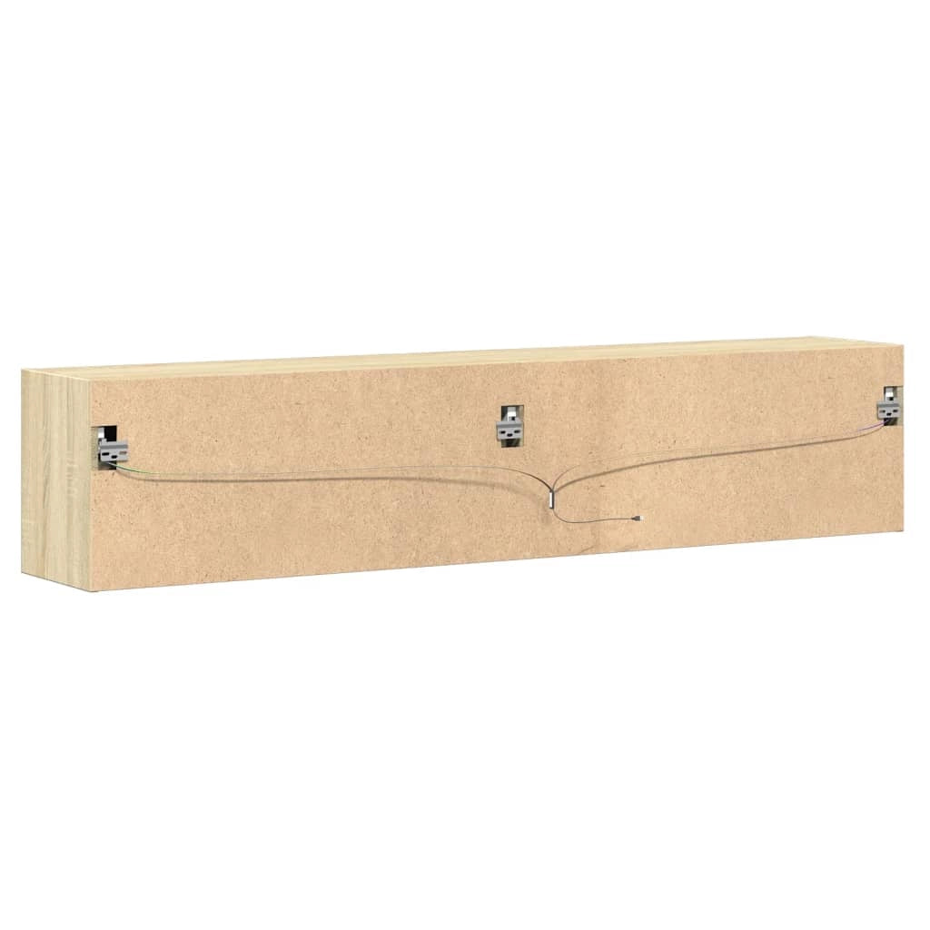 Mobile TV multimediale scaffale TV credenza mobile TV sala da pranzo soggiorno camera da letto a parete con illuminazione a LED rovere Sonoma 180 x 31 x 38 cm marrone 02_0027827
