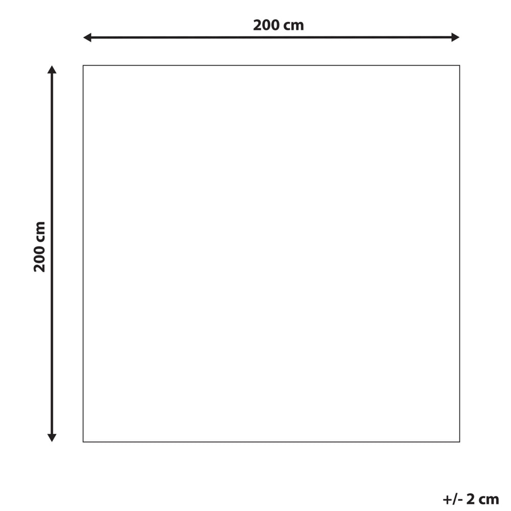 Tappeto in lana beige e marrone 200 x 200 cm a pelo fitto con motivo orientale