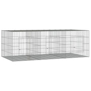 Gabbia per conigli 3 pannelli 163 x 79 x 54 cm Ferro zincato Argento 02_0041687