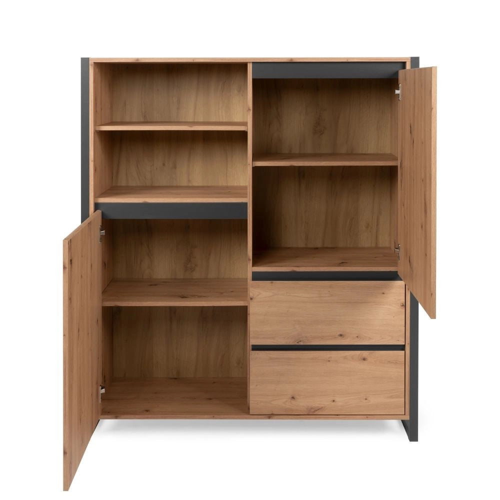 Credenza alta L120XP40XH140 Denver51 colore quercia antracite