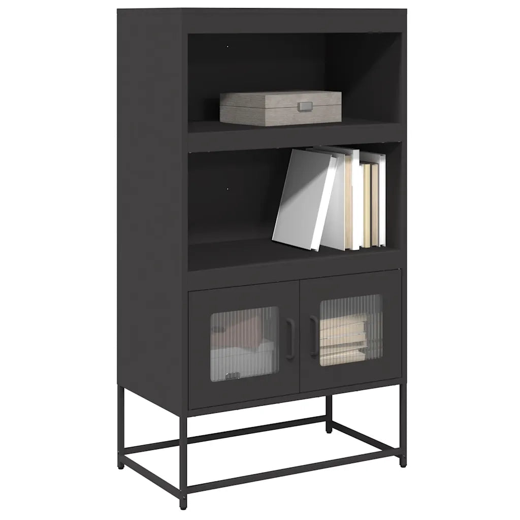 Credenza-Buffet-Armadio da cucina Nera 68x39x123 cm in Acciaio 233126