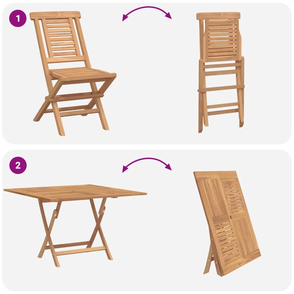 Set da Giardino 5 pz Marrone Legno di teak solido 3437350