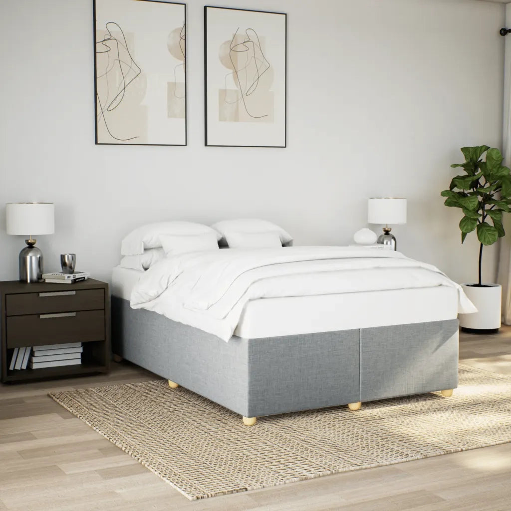 Letto matrimoniale | Letto per adulti | Giroletto senza Materasso Grigio Chiaro 140x190 cm Tessuto