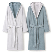 Seha, Accappatoio 100% Cotone con Cappuccio Reversibile, Grigio Chiaro