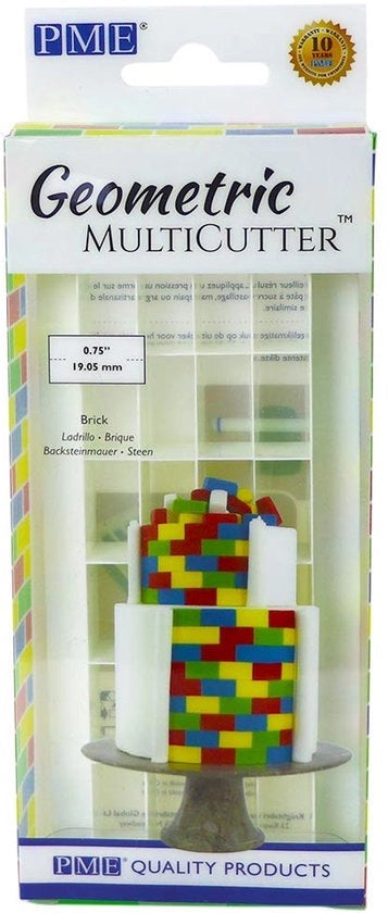MultiCutter Geometrisco per mattoni, piccoli elementi a forma di biscotto, parete di mattoni, piccoli frammenti, ABS, bianco