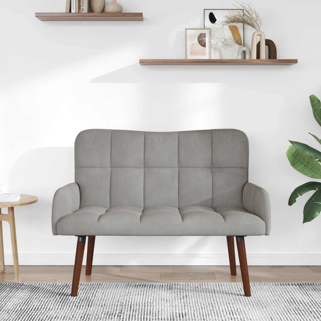 Sofa a Due Posti Grigio chiaro 115 x 61 x 87 cm Velluto