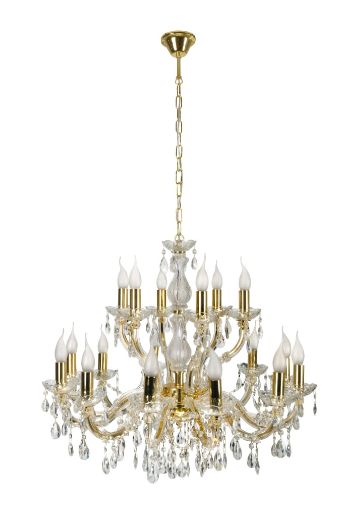 Lampadario Candellux Maria Teresa oro cristallo 18xE14