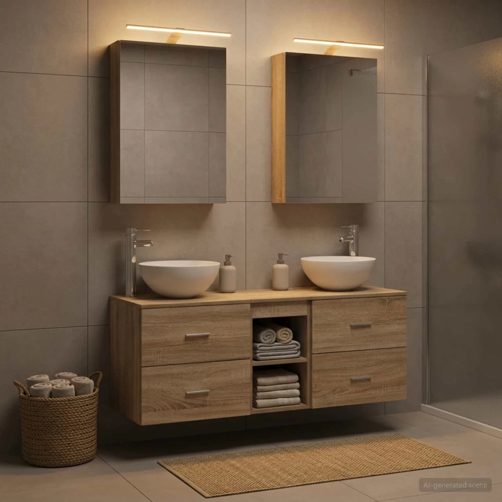 Set di mobili per il bagno 5 pz Rovere Sonoma 3406713