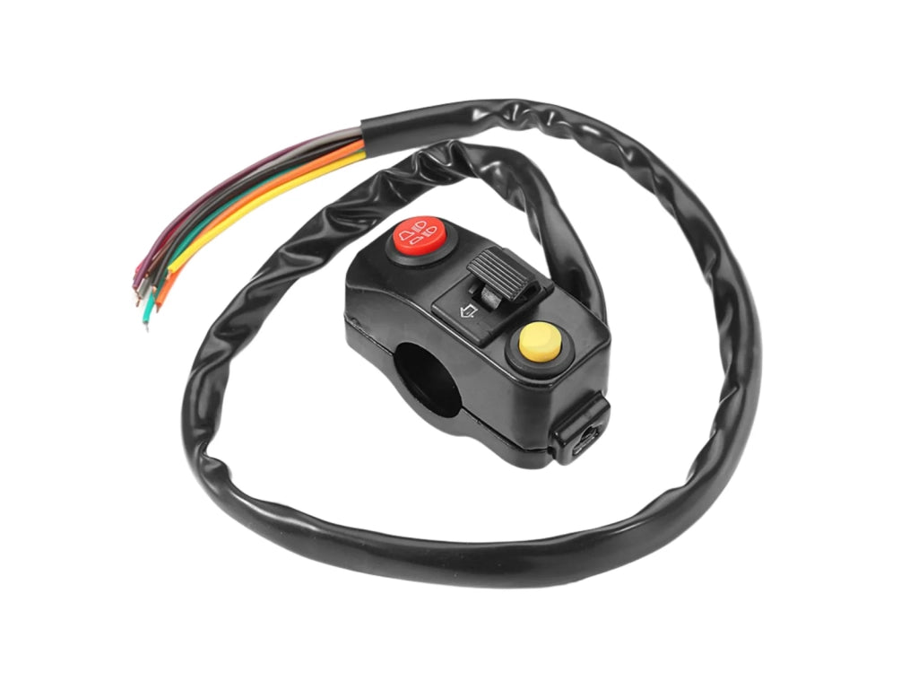 Interruttore Universale Fari Clacson Frecce Interruttori ON/OFF per Manubrio da 22mm per Moto Scooter