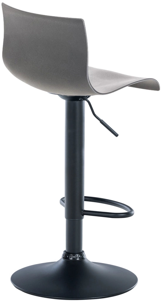 Sgabello Hover in polipropilene e metallo grigio,Metallo nero opaco
