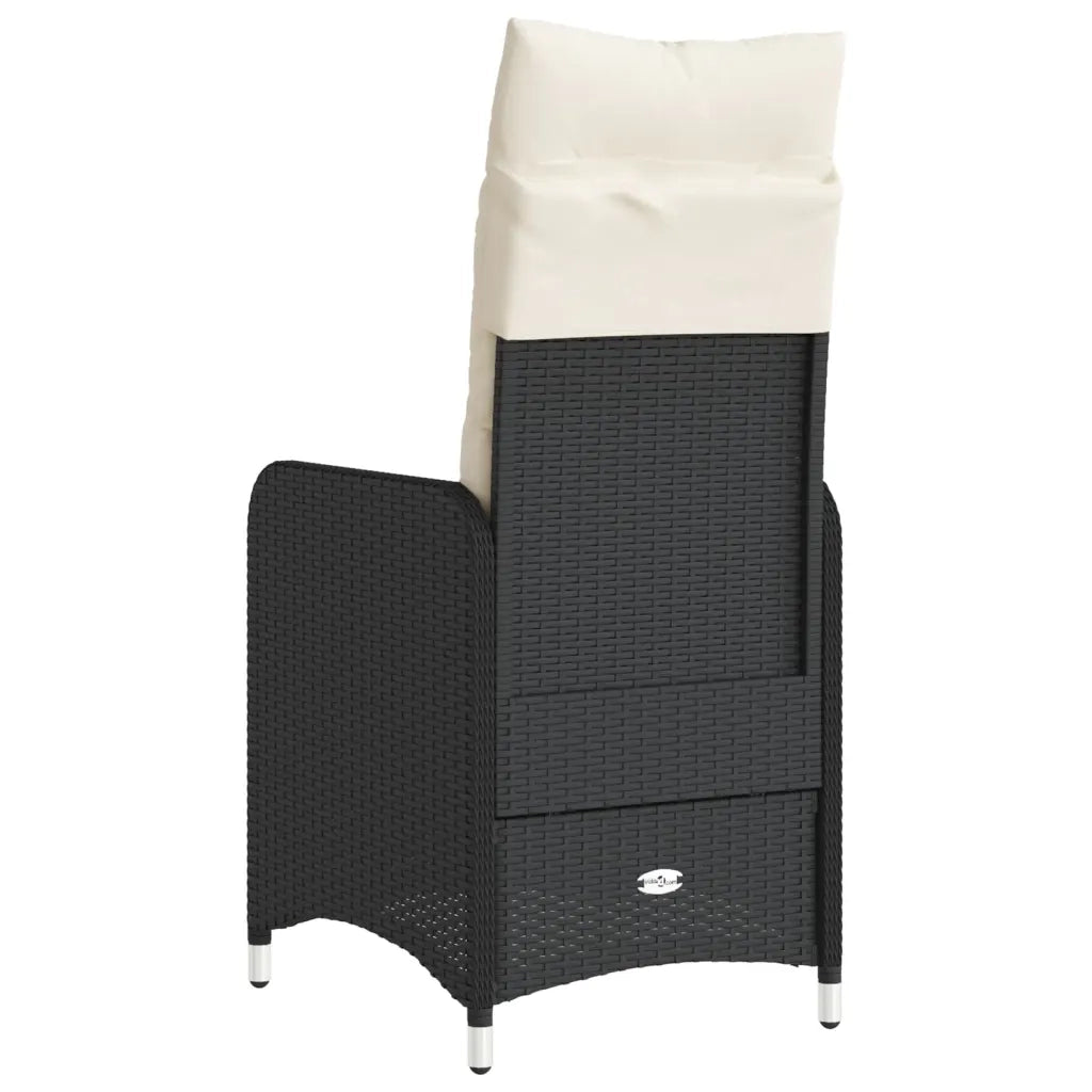 Sedie Reclinabili da Giardino 2 pz | Sedie da Esterno con Cuscini Nero Polyrattan