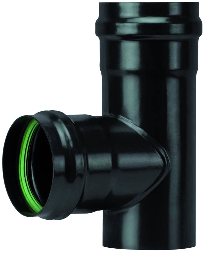 Save RACCORDO A T PER STUFA A PELLET LIGHT (F/F) SENZA GUARNIZIONE Col. Nero opaco Ø cm. 10