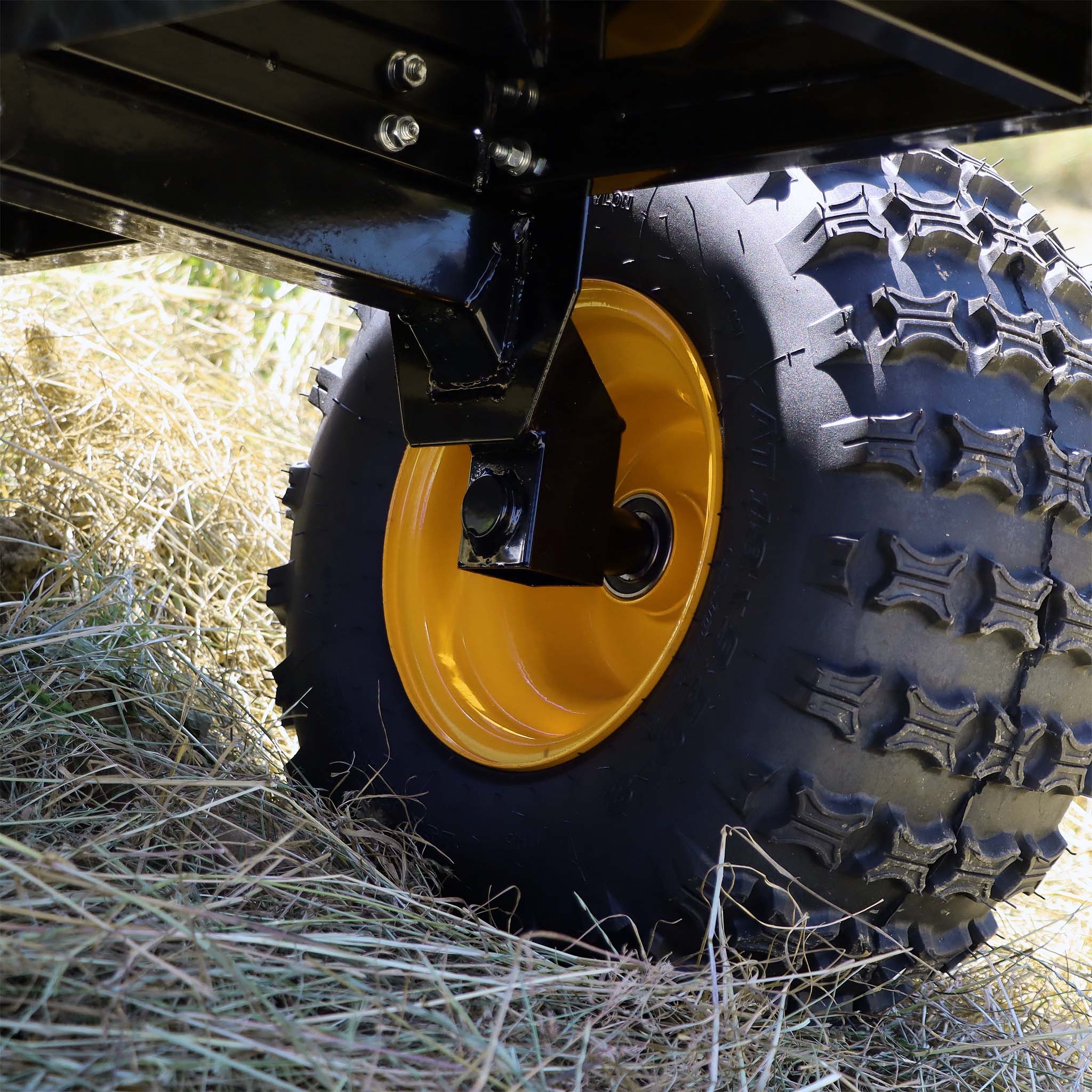 Rimorchio ribaltabile per trattorino 450kg 210x120x70 cm, con laterali rimovibili