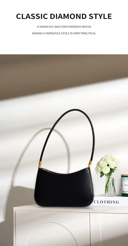 Borsa tote da donna in vera pelle, nera