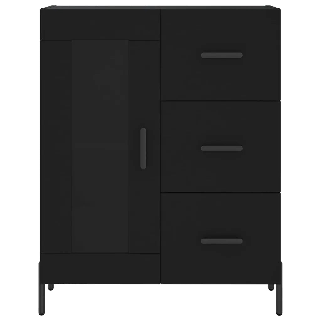 Credenza Nera 69,5x34x90 cm in Legno Multistrato
