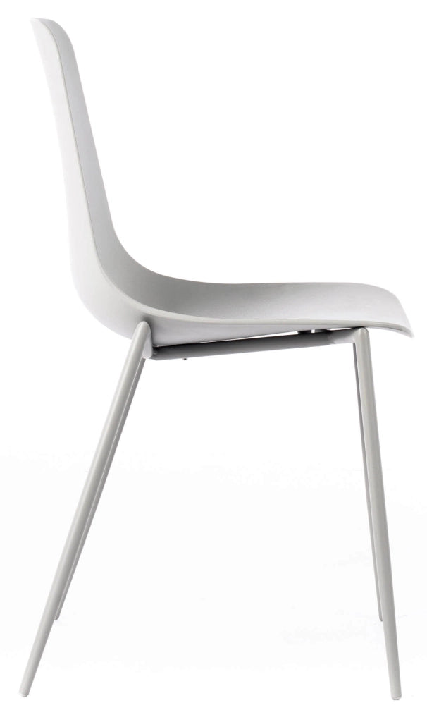 Set 4 Sedie 49x48,5x88 cm in Polipropilene Grigio Chiaro