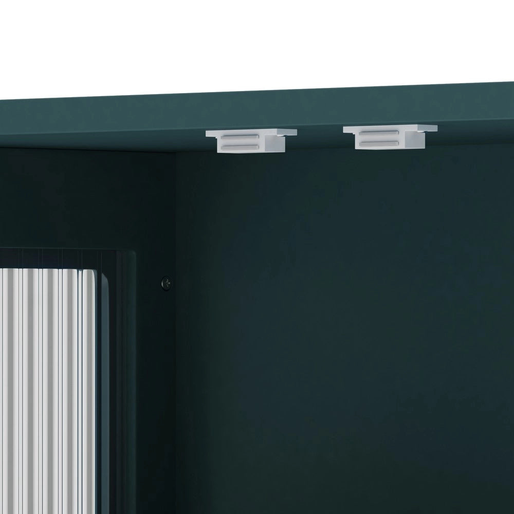 Armadietto Bagno a Parete 3 Ante Legno con Specchio e Porta Salviette ¨C MINIMAL ¨C Verde Scuro