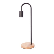 Lampada da tavolo Vinara in metallo cromato e legno
