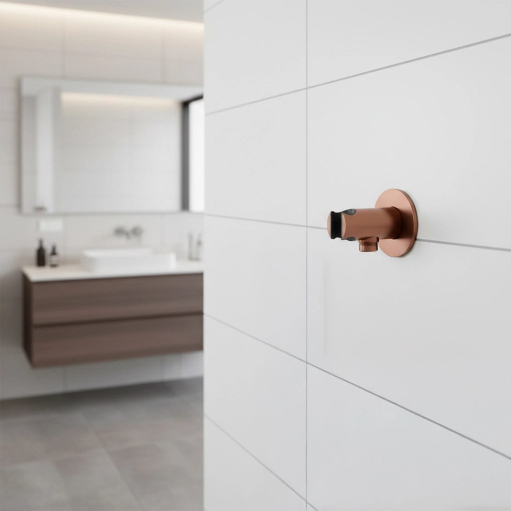 SINED Supporto a muro per doccino Levante oro rosa in acciaio inox 316L finitura oro rosa SUPPORTO-MURO-DOCCINO-LEVANTE-ORO-ROSA