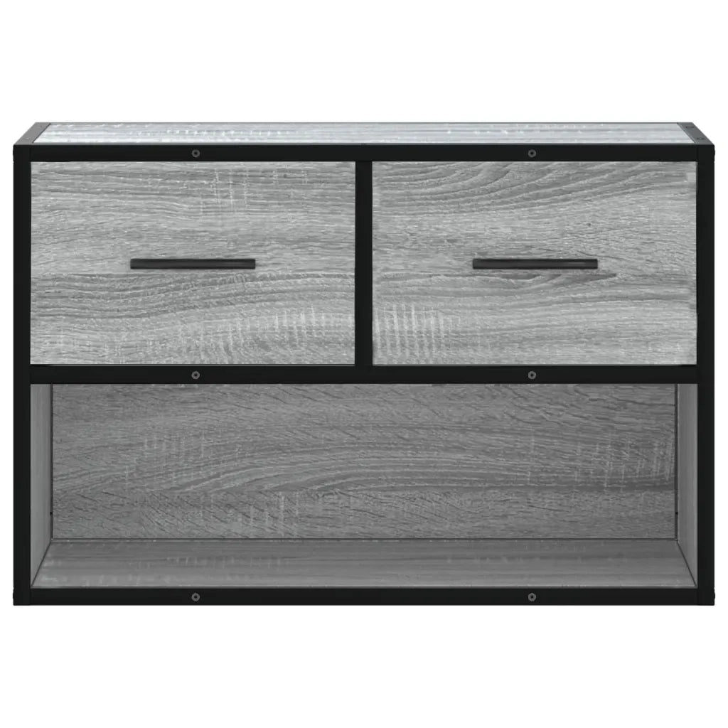 Mobile TV Grigio Sonoma 60x31x39,5cm in Truciolato e Metallo