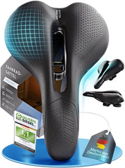 Sella da bicicletta con ErgoFoam+ | massimo comfort di guida | sella da bicicletta ergonomico per donne e uomini | sella da bicicletta per uomini comoda, sella da bicicletta per donne comoda e morbida (trekking)