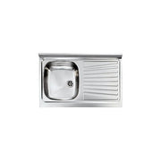 CM 031031SCSSX Serie IX Mondial Lavello Acciaio inox prelucidato da incasso Appoggio Gocciolatoio a Destra 1 Vasca 80X50cm