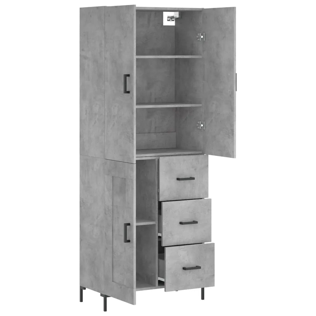Credenza Grigio Cemento 69,5x34x180 cm in Legno Multistrato 3196015
