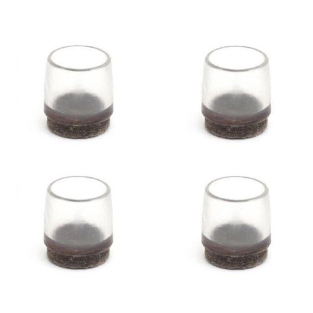 Trade Shop - 4 Pezzi Tappini In Gomma Con Feltrini Calzanti Per Sedie Rotondi 18-21mm -
