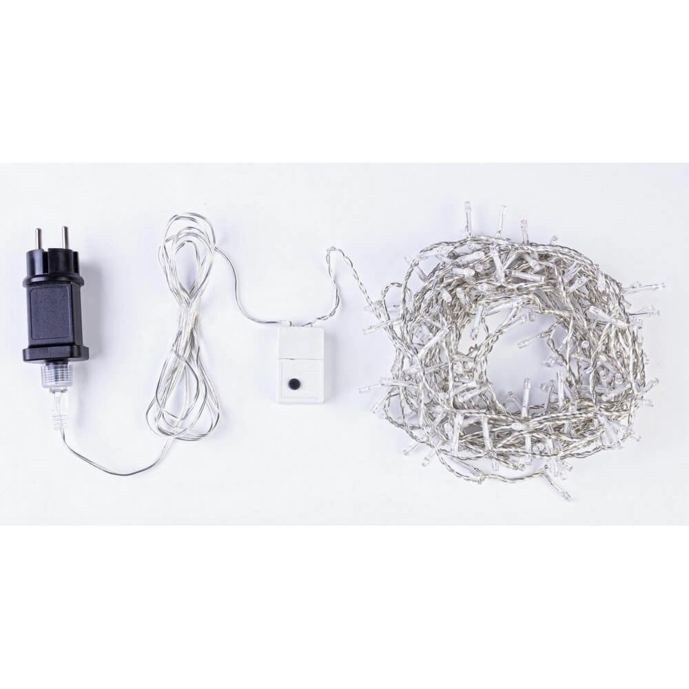 Catena di luci 180 LED multicolore filo trasparente interno-esterno