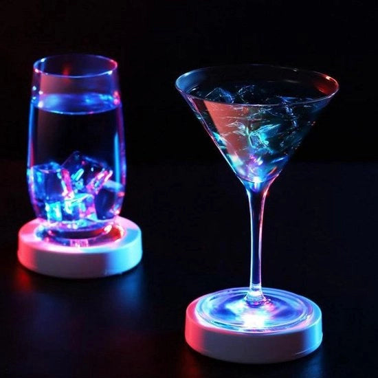 Onderzetters LED USB per bicchieri, cocktail, birra, bevande, bottiglie di vino, feste, bar e club (illuminazione a colori multipla)