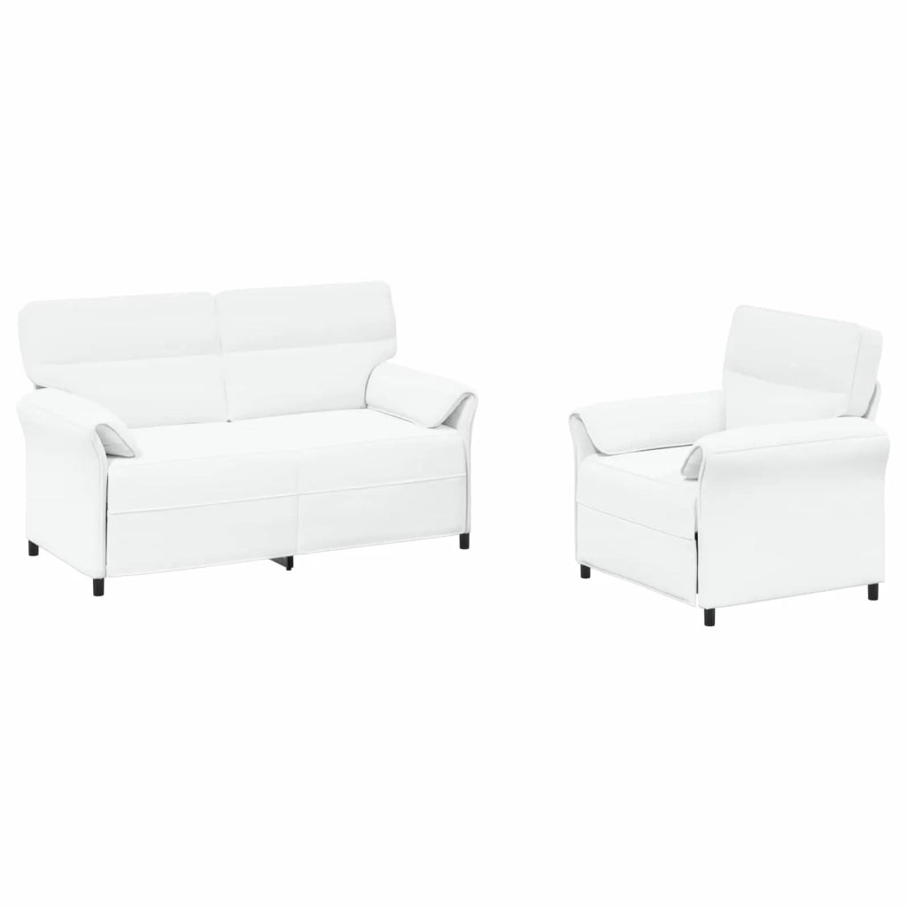 Set di divani 2 pz Bianco Tessuto 3424868