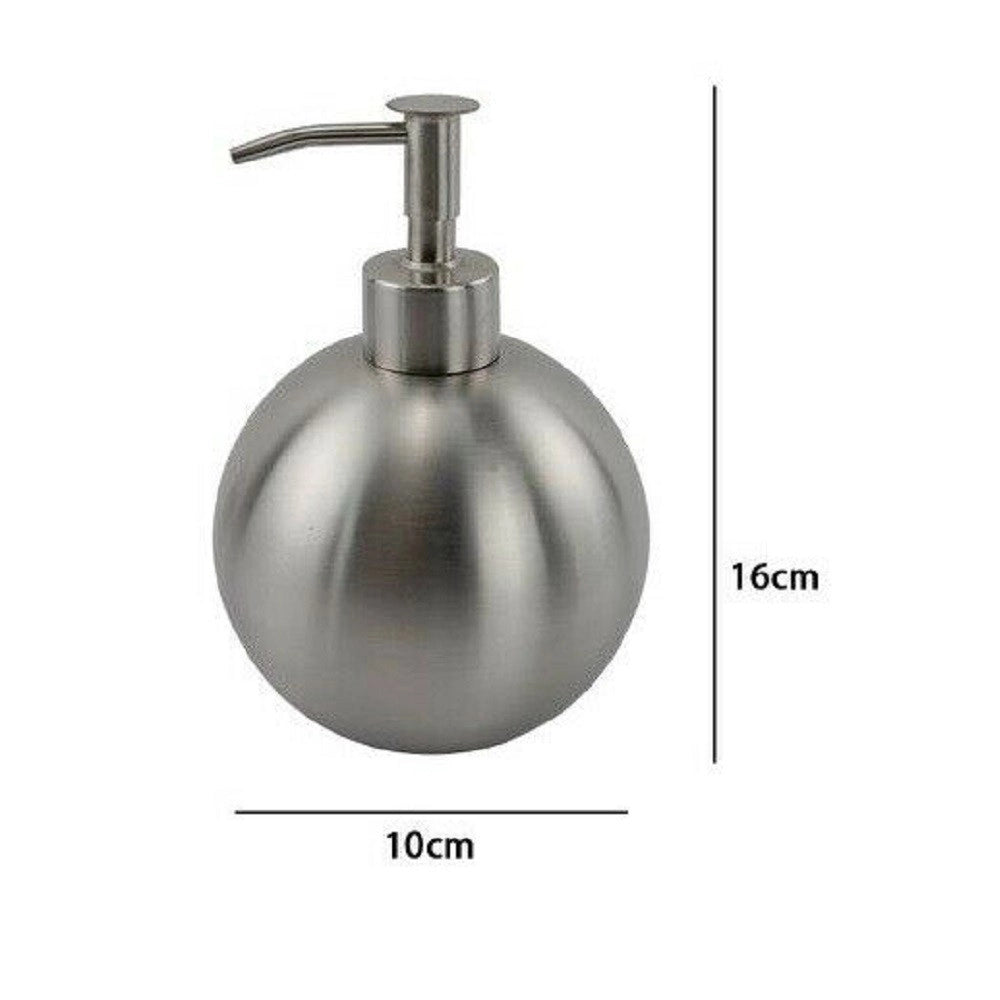 Trade Shop - Dispenser Porta Sapone Liquido Portasapone Metallo Satinato Sfera Elegante 69458 -