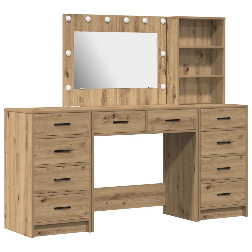 Tavolo da Trucco 3 pcs Rovere artigianale Legno multistrato 3334217