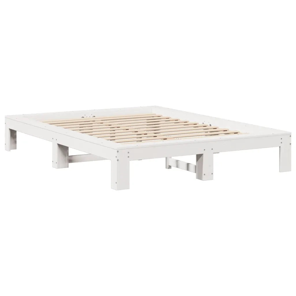 Letto senza Materasso Bianco 140x190 cm Legno Massello di Pino 3308745