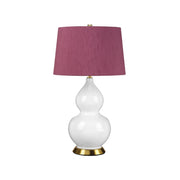 Lampada da tavolo ceramica bianca paralume viola Isla E27 Elstead