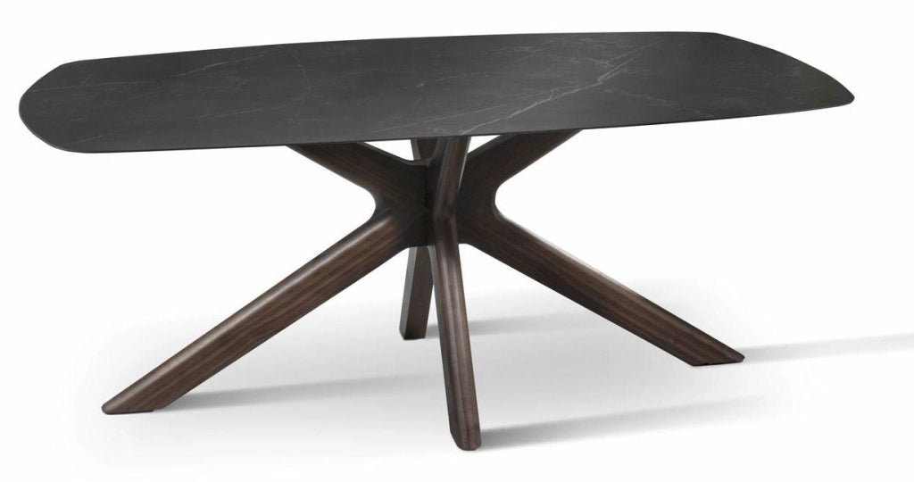 Tavolo Rettangolare 90x180x76 cm in Ceramica Marmo Gemini Nero