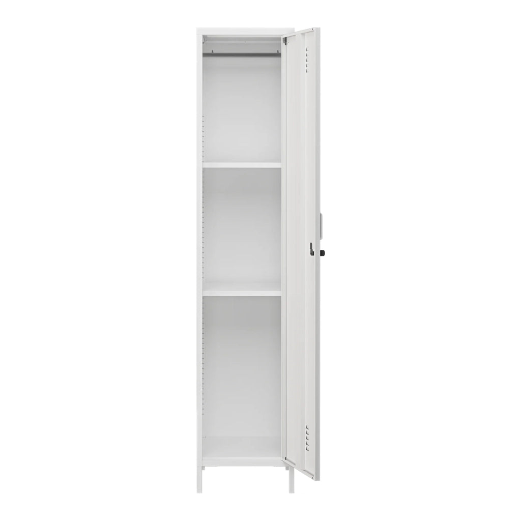 Mobiletto/scaffale in metallo e acciaio 180 x 38 x 38 cm bianco 03_0008913