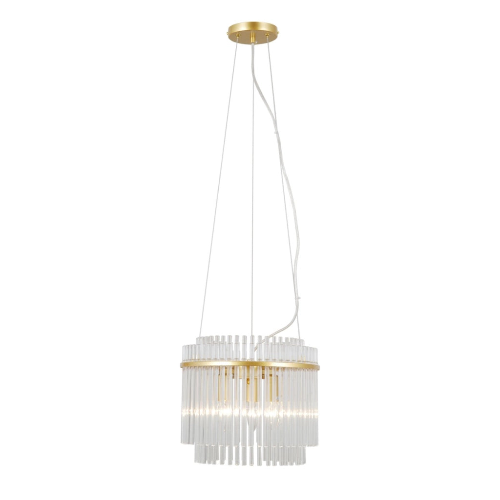Lampada a sospensione Bonte 3xE14 oro vetro Italux