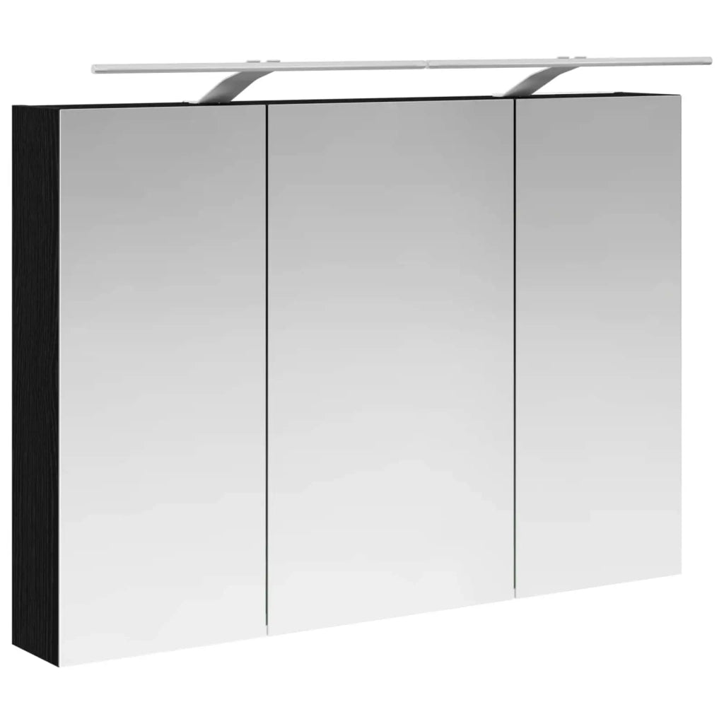 Set di mobili per il bagno 4 pcs Rovere Nero 3406776