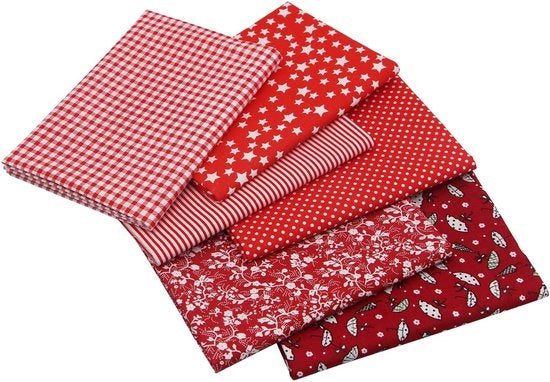 Set di tessuti di 6 pezzi - Cotone 100% - Tessuto patchwork - Leggero e respirante - 50 x 75 cm - Ideale per cucire e ricamare - Tessuto patchwork