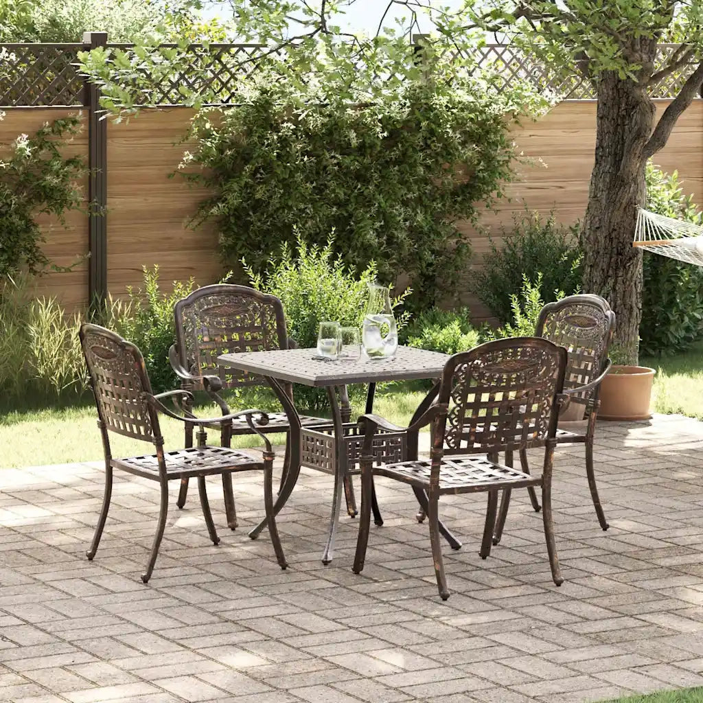 Set di Tavolo da Giardino 5 pcs Bronzo Alluminio pressofuso 3334728