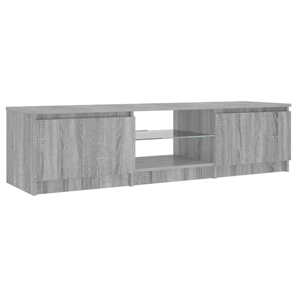 Mobile Porta TV con Luci LED Grigio Sonoma 140x40x36 cm 822682