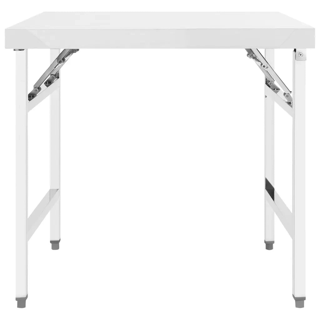 Tavolo da Lavoro Cucina Pieghevole 85x60x80 cm in Acciaio Inox CFW4137896