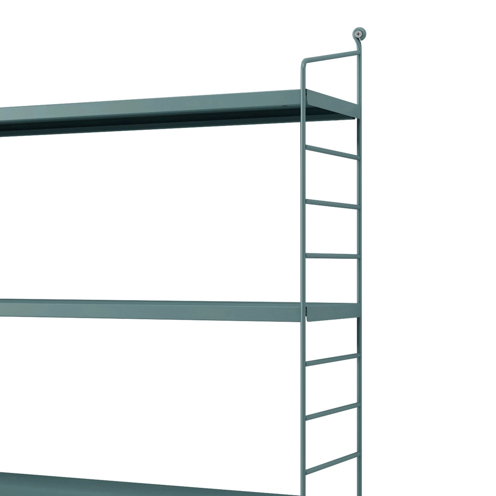 Set di 4 Scaffali da Parete Strängnäs a 3 Ripiani Regolabili  50 x 60 x 15 cm Acciaio Blu Grigiastro [en.casa]