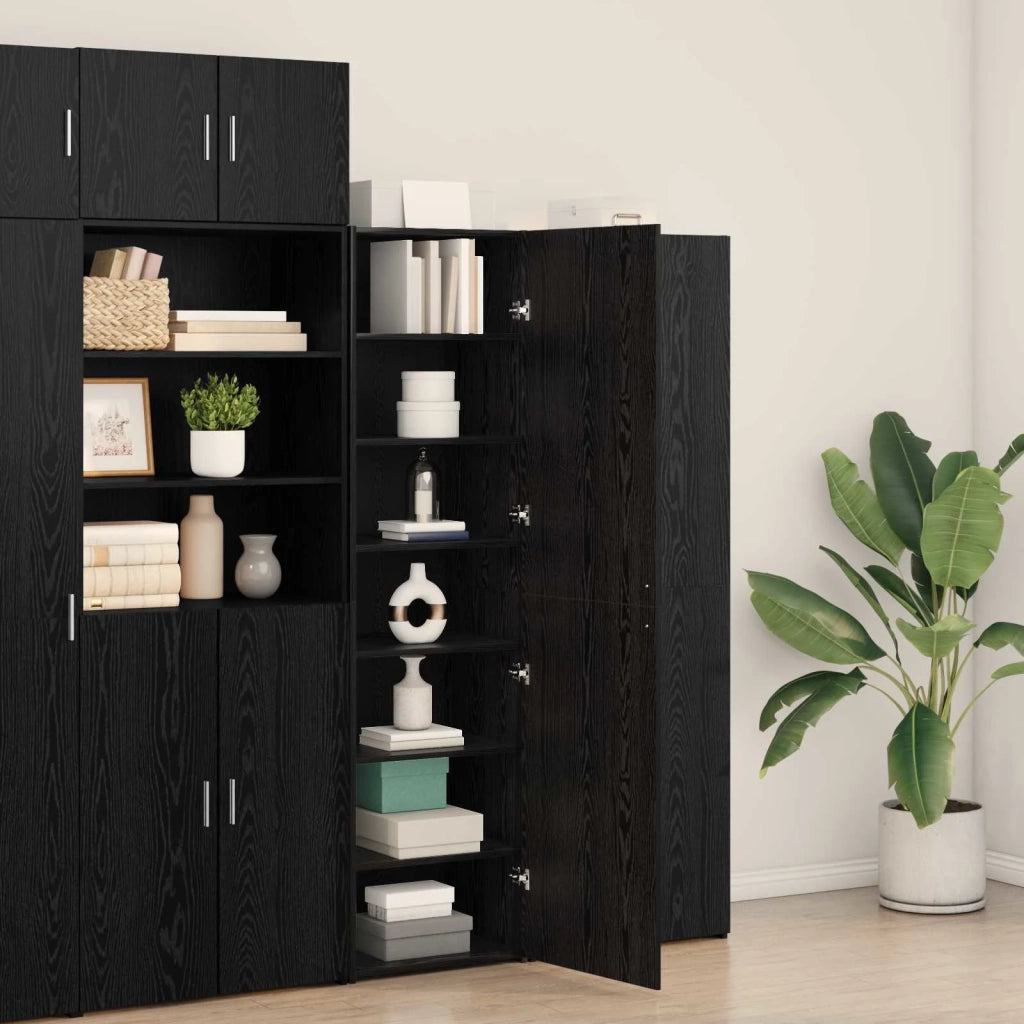 Credenza 2 pz | Madia | Buffet da pranzo | Armadio da pranzo Rovere Nero 50 x 42,5 x 185 cm
