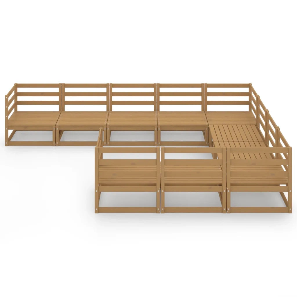 Set Divani da Giardino 10 pz in Legno Massello di Pino 3075997