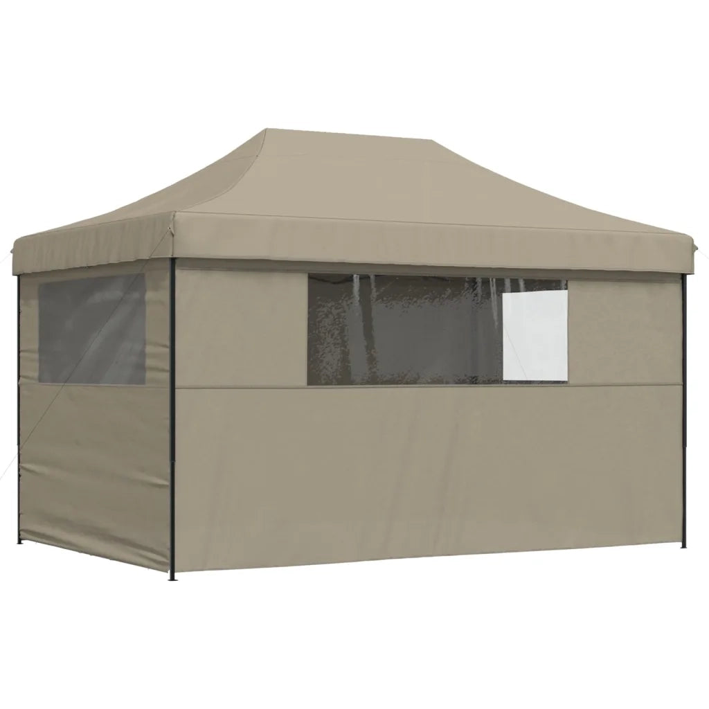 Tendone per Feste Pieghevole Pop-Up con 4 Pareti Tortora 4004978